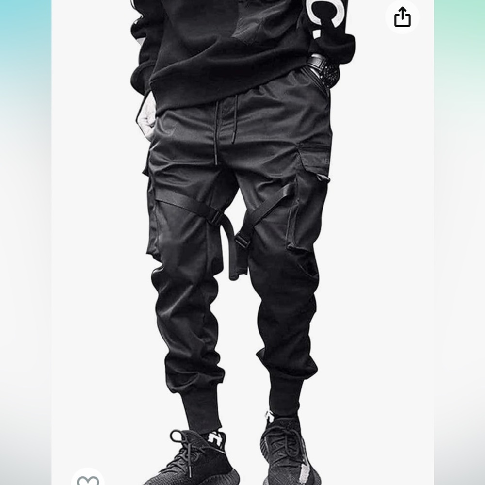 Aelfric Eden Black Long Multi-Pockets Joggers Pants Size Small